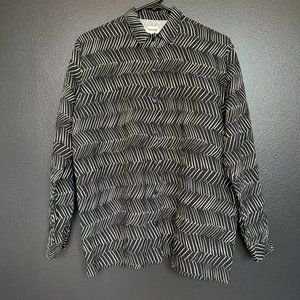 Samuji Printed Button Down – abstract block print – 36/S